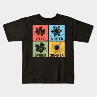 Four Seasons Pop Art Design - Seasonal Icons Kids T-Shirt