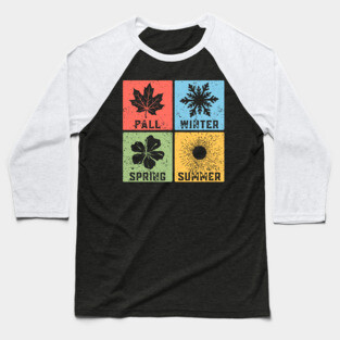 Four Seasons Pop Art Design - Seasonal Icons Baseball T-Shirt
