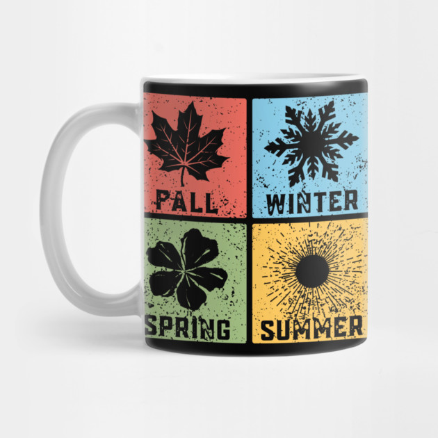 Four Seasons Pop Art Design - Seasonal Icons by TuncGK