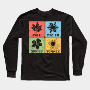 Four Seasons Pop Art Design - Seasonal Icons Long Sleeve T-Shirt