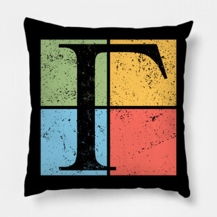 Gamma Pop Art Design - Greek Symbol in Retro Style Pillow