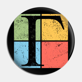 Gamma Pop Art Design - Greek Symbol in Retro Style Pin