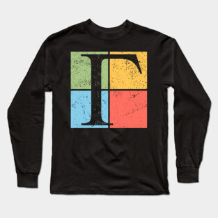 Gamma Pop Art Design - Greek Symbol in Retro Style Long Sleeve T-Shirt