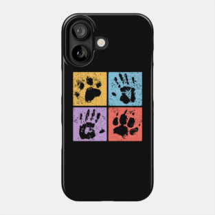 Hands and Paws Pop Art Design - Retro Animal Love Phone Case