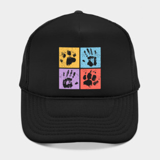 Hands and Paws Pop Art Design - Retro Animal Love Hat