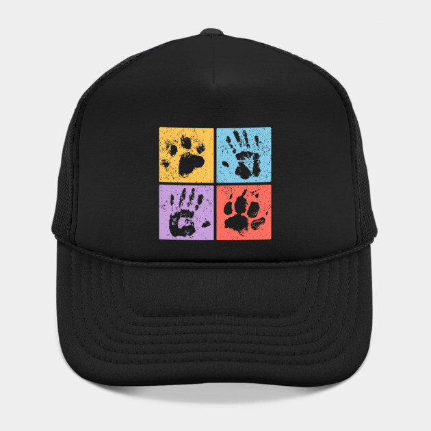 Hands and Paws Pop Art Design - Retro Animal Love by TuncGK