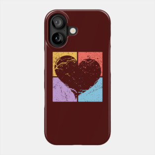 Distressed Heart Pop Art Design - Retro Love Art Phone Case