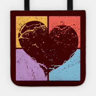 Distressed Heart Pop Art Design - Retro Love Art Tote