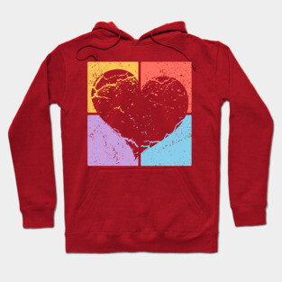 Distressed Heart Pop Art Design - Retro Love Art Hoodie