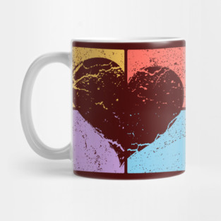 Distressed Heart Pop Art Design - Retro Love Art Mug