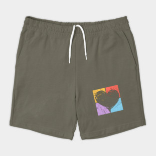 Distressed Heart Pop Art Design - Retro Love Art Shorts