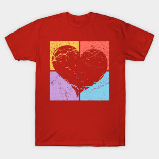 Distressed Heart Pop Art Design - Retro Love Art T-Shirt