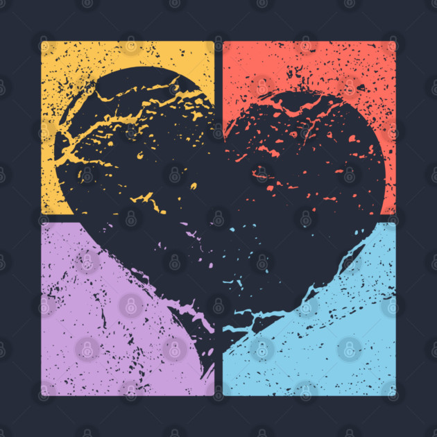 Distressed Heart Pop Art Design - Retro Love Art by TuncGK