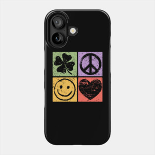 Luck, Peace, Smile, Love Pop Art Design Phone Case