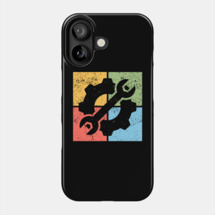 Mechanics Pop Art Design - Retro Tools and Gears Phone Case