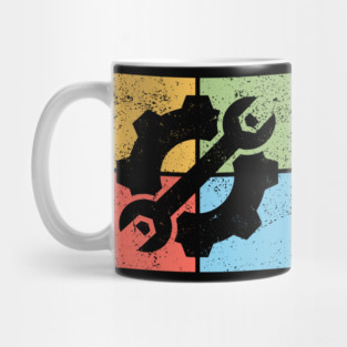 Mechanics Pop Art Design - Retro Tools and Gears Mug