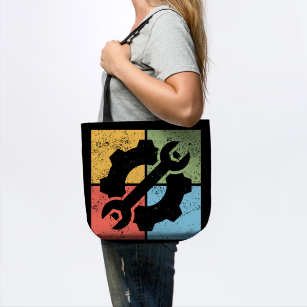 Mechanics Pop Art Design - Retro Tools and Gears by TuncGK