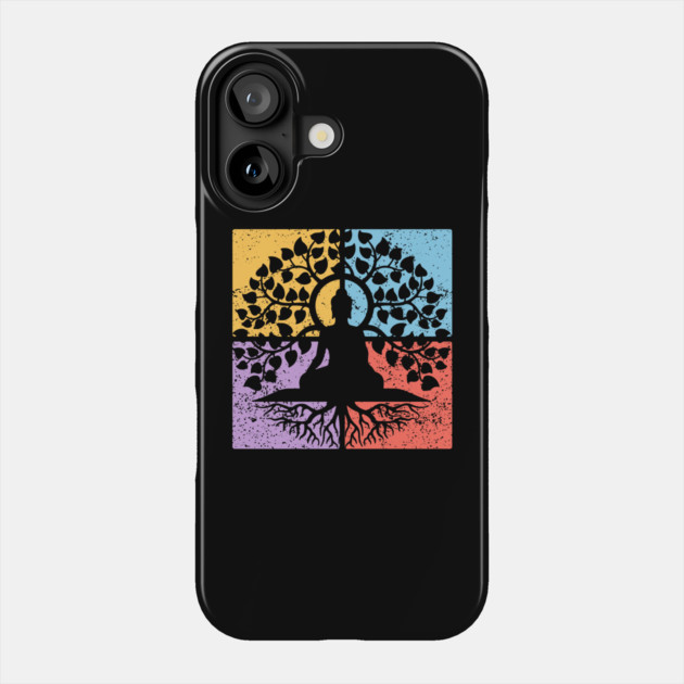 Meditation Tree of Life Pop Art Design - Zen Art Phone Case by TuncGK
