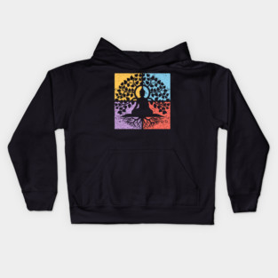 Meditation Tree of Life Pop Art Design - Zen Art Kids Hoodie