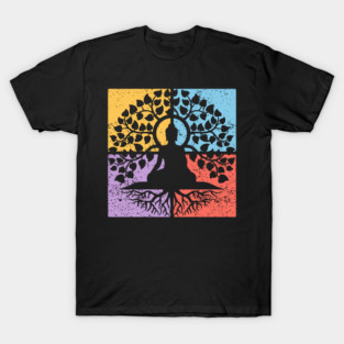 Meditation Tree of Life Pop Art Design - Zen Art T-Shirt
