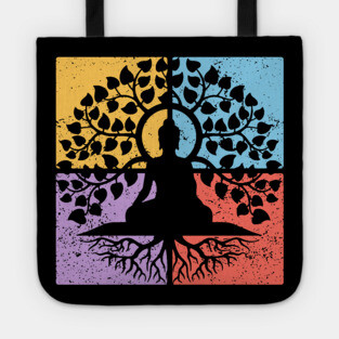 Meditation Tree of Life Pop Art Design - Zen Art Tote