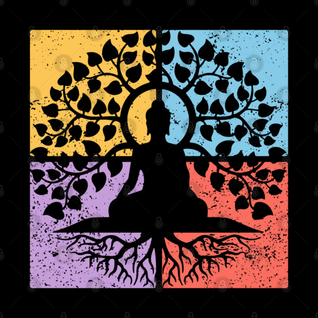 Meditation Tree of Life Pop Art Design - Zen Art by TuncGK