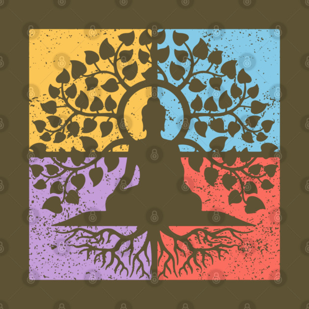 Meditation Tree of Life Pop Art Design - Zen Art by TuncGK