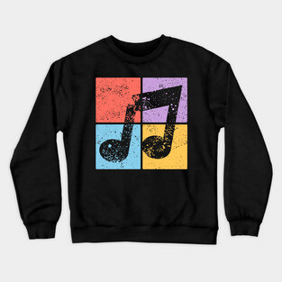 Musical Note Pop Art Design - Retro Music Symbol Crewneck Sweatshirt