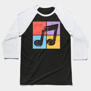 Musical Note Pop Art Design - Retro Music Symbol Baseball T-Shirt