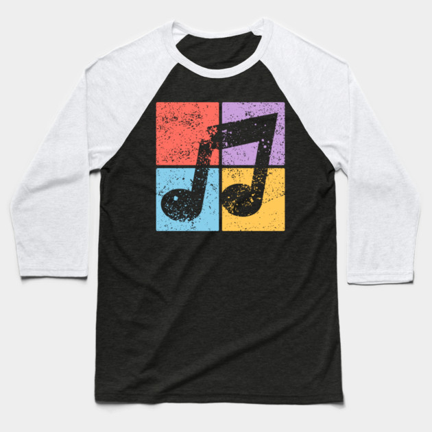 Musical Note Pop Art Design - Retro Music Symbol Baseball T-Shirt by TuncGK