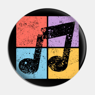 Musical Note Pop Art Design - Retro Music Symbol Pin
