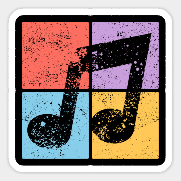 Musical Note Pop Art Design - Retro Music Symbol Magnet by TuncGK