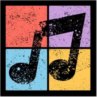Musical Note Pop Art Design - Retro Music Symbol Posters and Art
