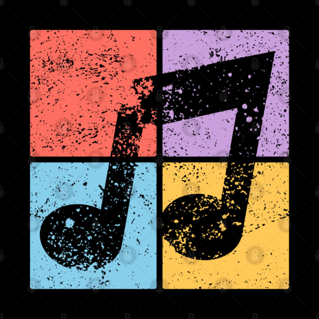 Musical Note Pop Art Design - Retro Music Symbol by TuncGK