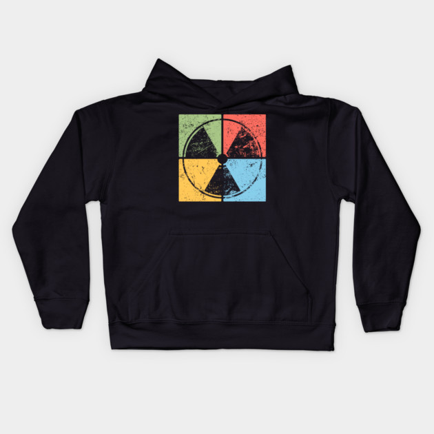 Nuclear Waste Pop Art Design - Retro Hazard Icon Kids Hoodie by TuncGK