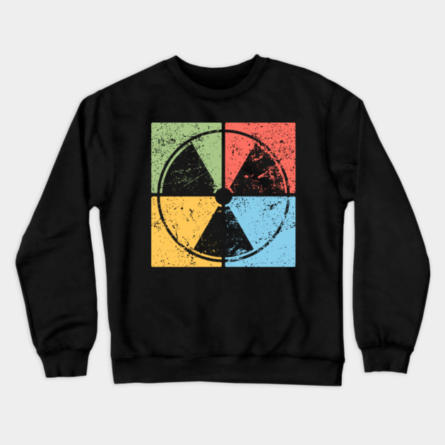 Nuclear Waste Pop Art Design - Retro Hazard Icon Crewneck Sweatshirt by TuncGK