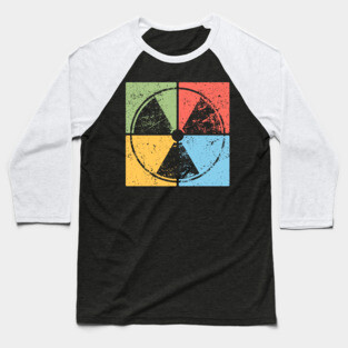 Nuclear Waste Pop Art Design - Retro Hazard Icon Baseball T-Shirt