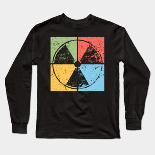 Nuclear Waste Pop Art Design - Retro Hazard Icon Long Sleeve T-Shirt