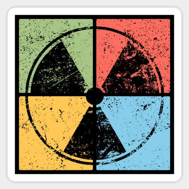 Nuclear Waste Pop Art Design - Retro Hazard Icon Magnet by TuncGK