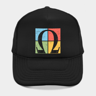 Omega Pop Art Design - Greek Letter Retro Artwork Hat