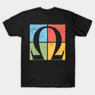 Omega Pop Art Design - Greek Letter Retro Artwork T-Shirt