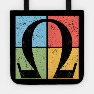 Omega Pop Art Design - Greek Letter Retro Artwork Tote