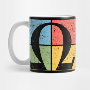 Omega Pop Art Design - Greek Letter Retro Artwork Mug