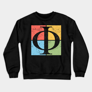 Phi Pop Art Design - Golden Ratio Symbol Art Crewneck Sweatshirt