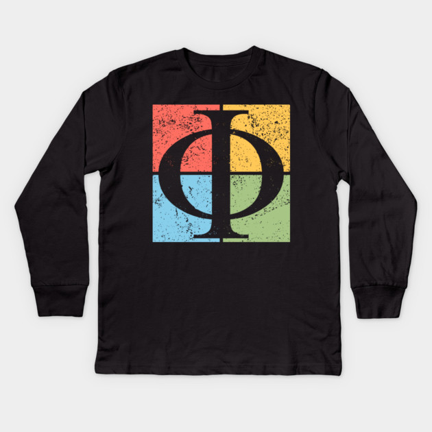 Phi Pop Art Design - Golden Ratio Symbol Art Kids Long Sleeve T-Shirt by TuncGK