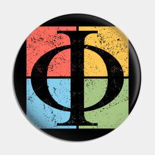 Phi Pop Art Design - Golden Ratio Symbol Art Pin