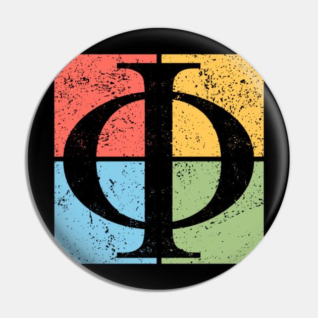 Phi Pop Art Design - Golden Ratio Symbol Art Pin by TuncGK