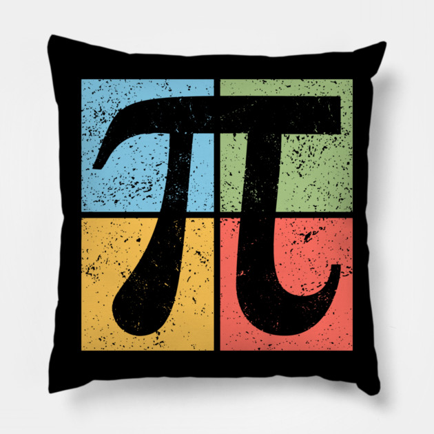 Pi Pop Art Design - Retro Mathematical Symbol Pillow by TuncGK