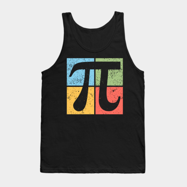 Pi Pop Art Design - Retro Mathematical Symbol Tank Top by TuncGK