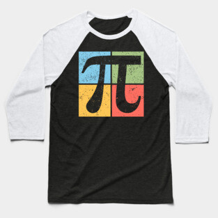 Pi Pop Art Design - Retro Mathematical Symbol Baseball T-Shirt